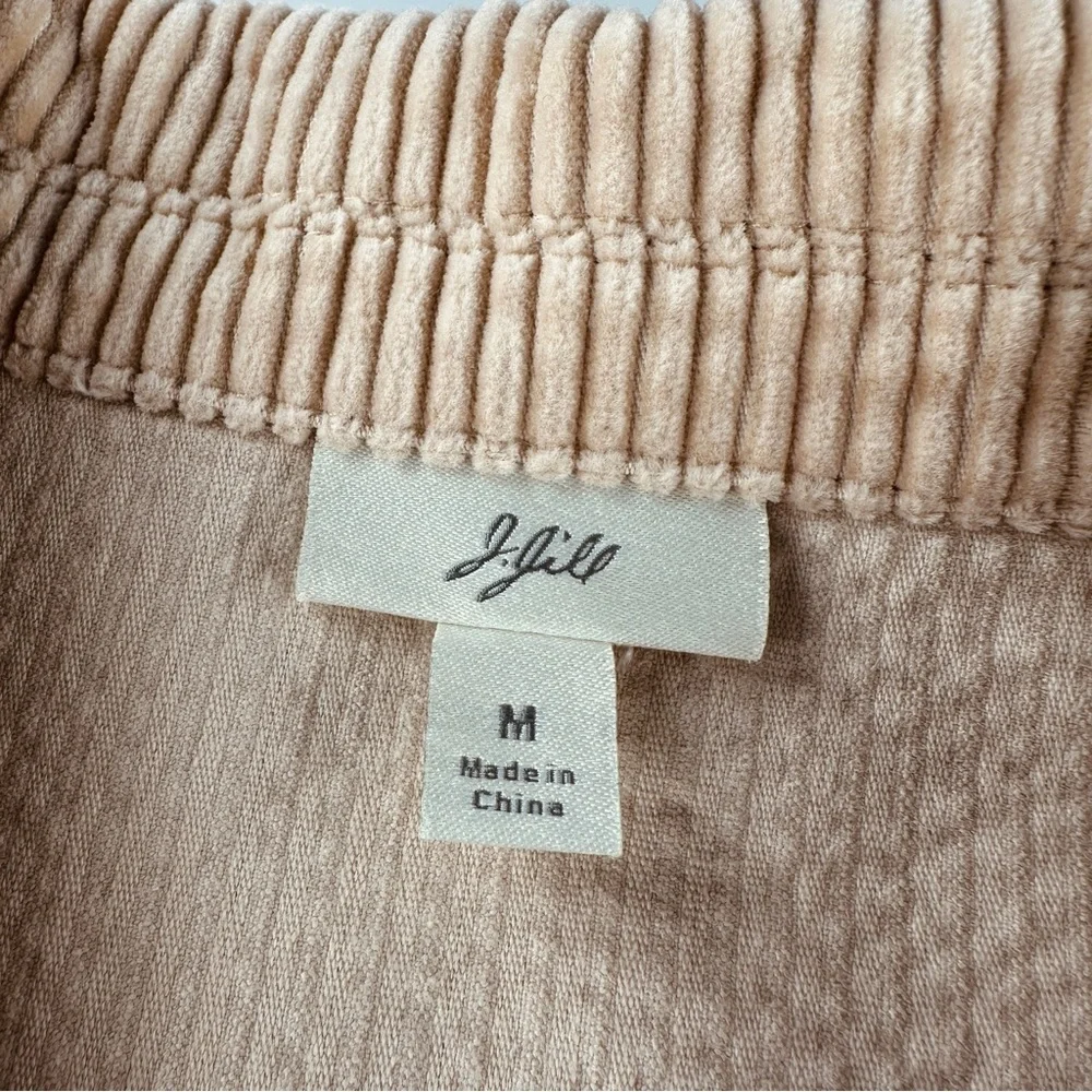 J.Jill Womens Medium Khaki Sand Corduroy Embroidered Floral Button Down Jacket - Picture 9 of 13